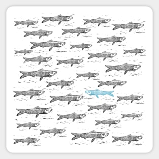 Blue Sardine Fish Sticker